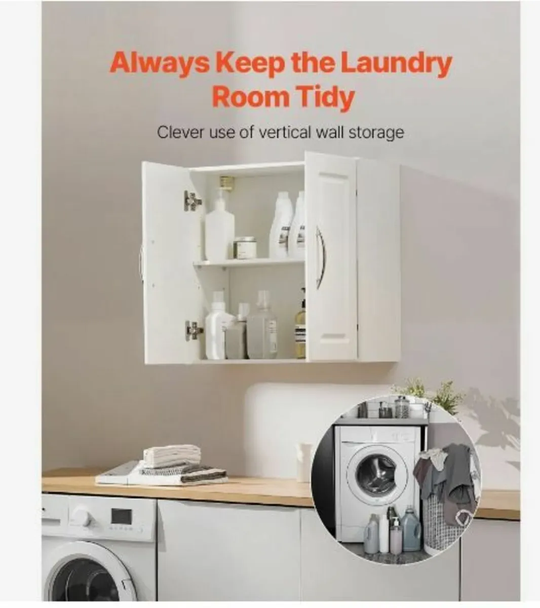 23.6 in Laundry Room Wall Cabinet - Image 4