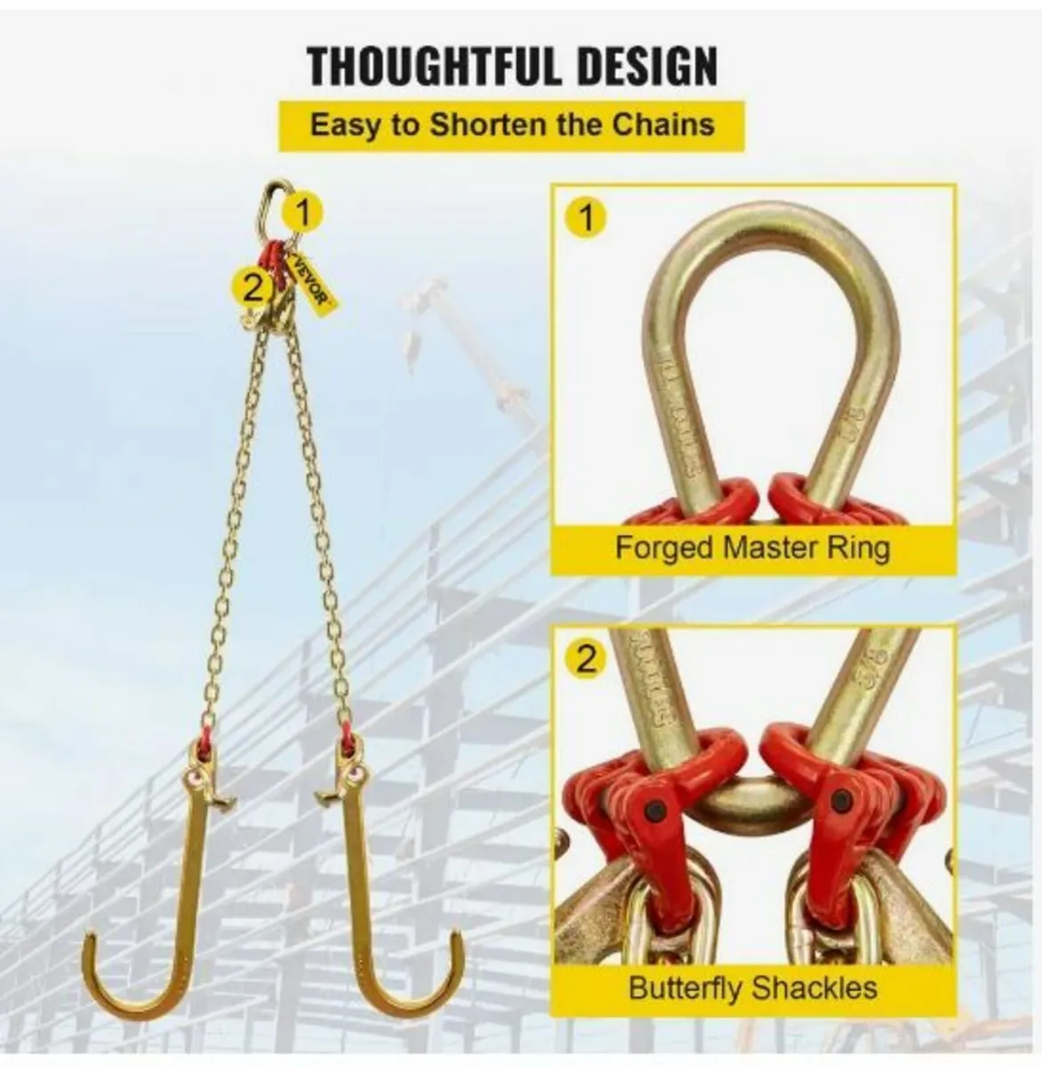 V Bridle Chain, 5/16 in x 2 ft Bridle Tow - Image 3