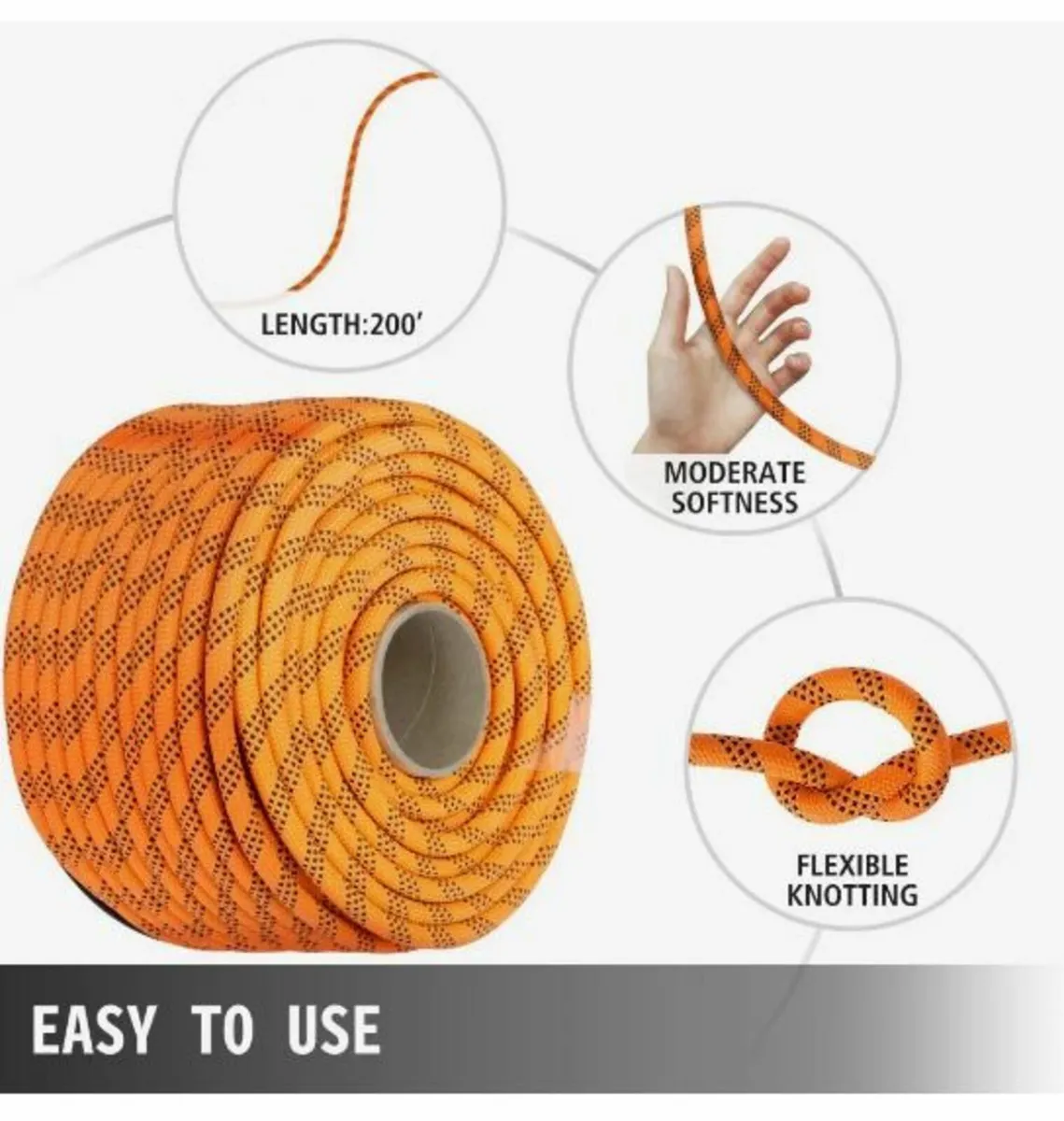 Polyester Rope 7/16" x 200', Load and Pulling Rope - Image 1