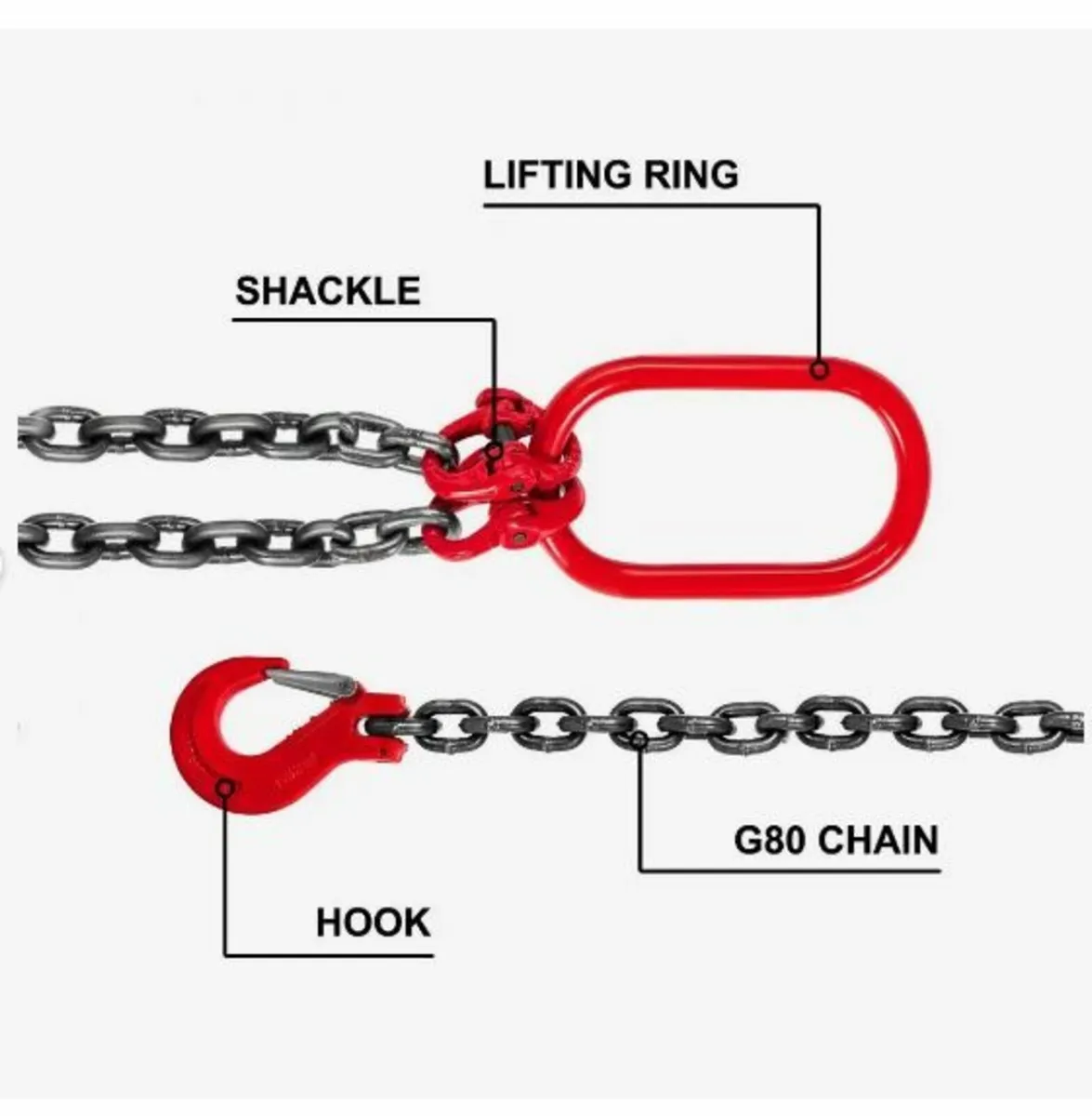 5FT Chain Sling 0.375In x 5Ft Double Leg - Image 3