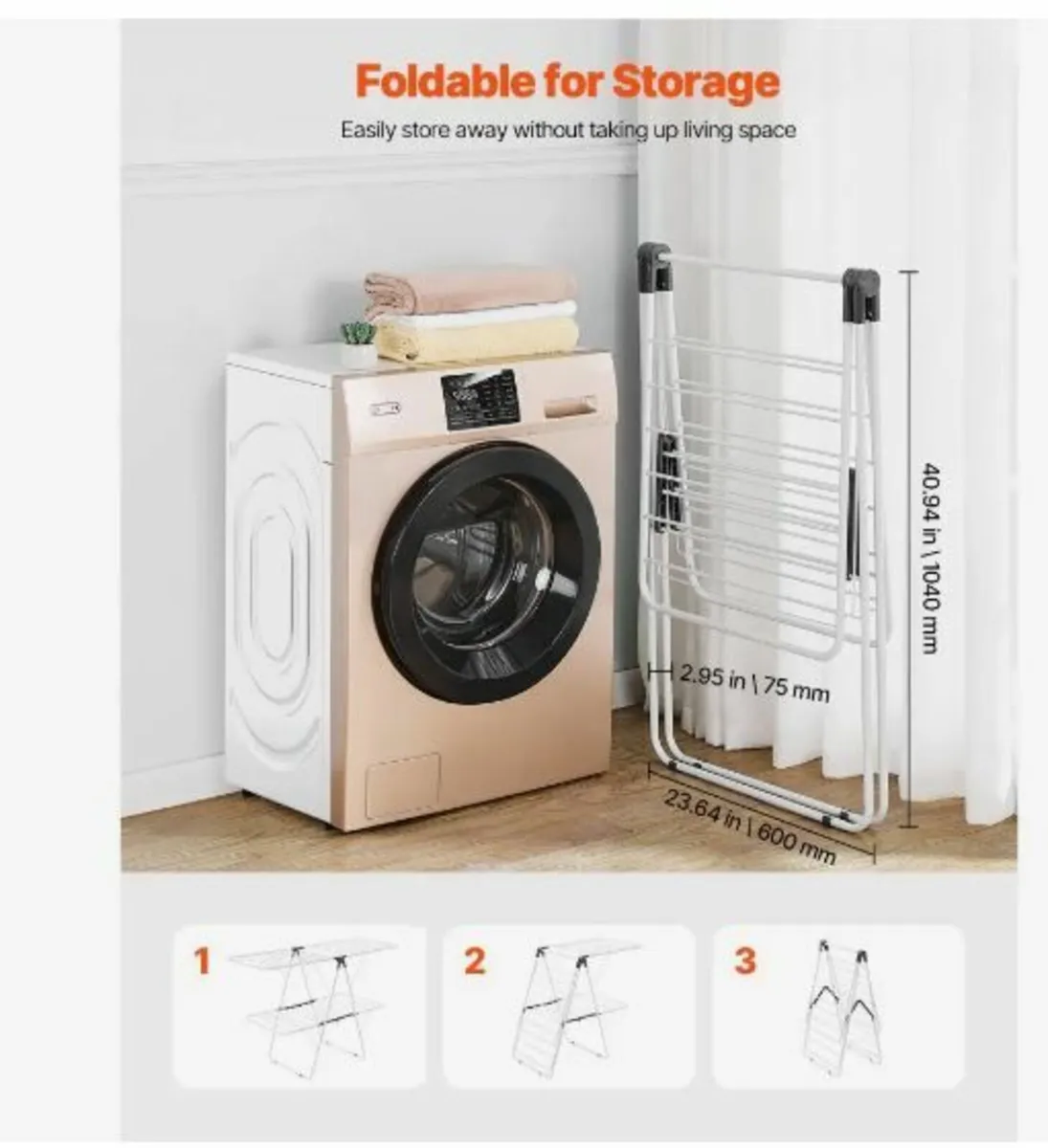 2-Tier Foldable Clothes Drying Rack - Image 3