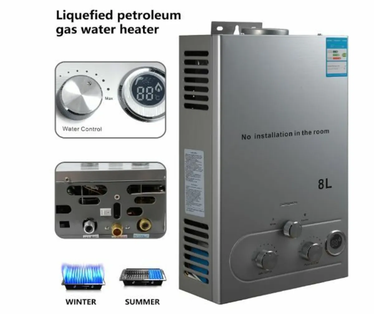 Gas Instantaneous Water Heater 8L/6L, 12/16KW - Image 1
