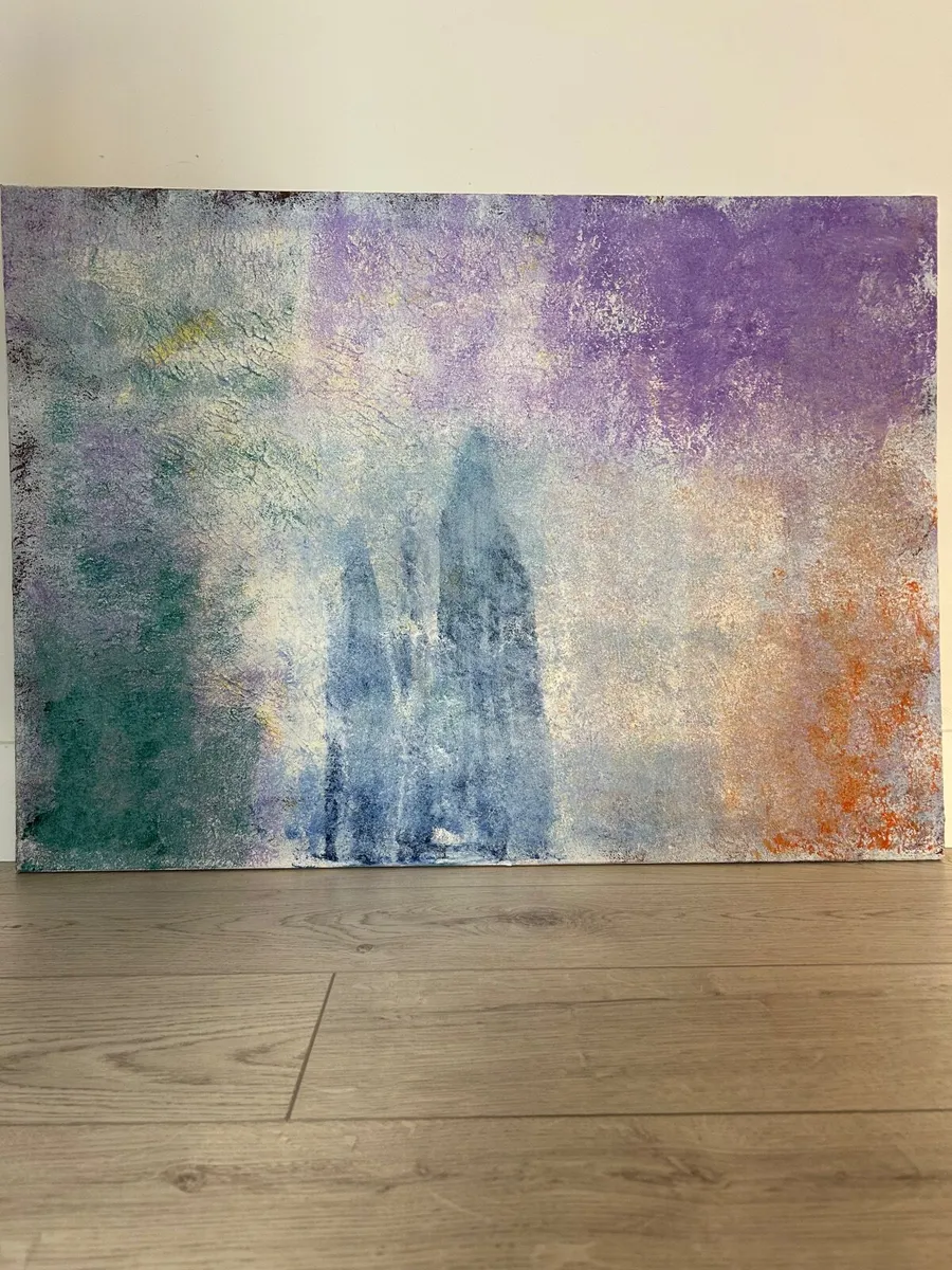 Large abstract textured painting - Image 2
