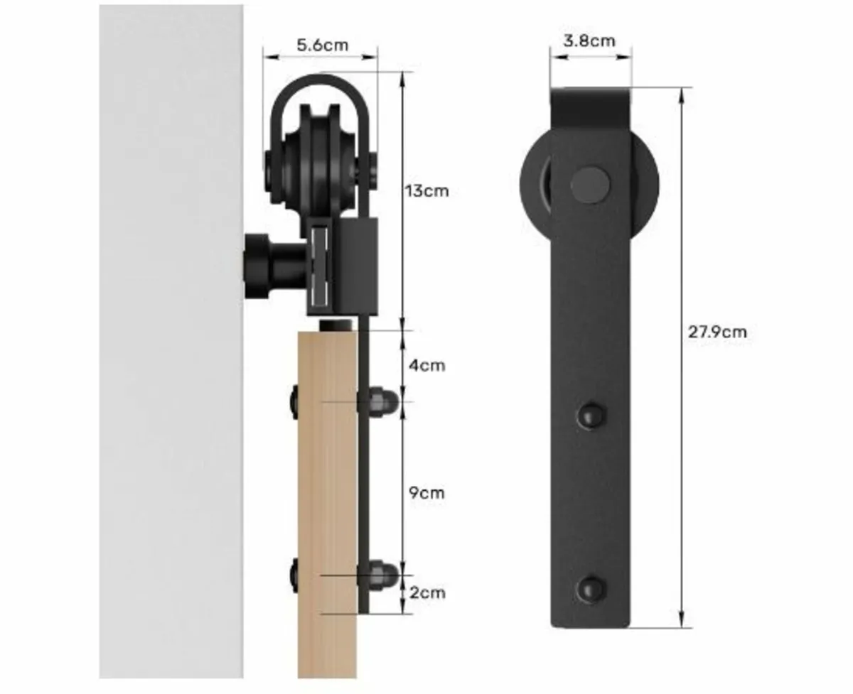 200 cm / 6.6 ft Sliding Door Fitting - Image 3