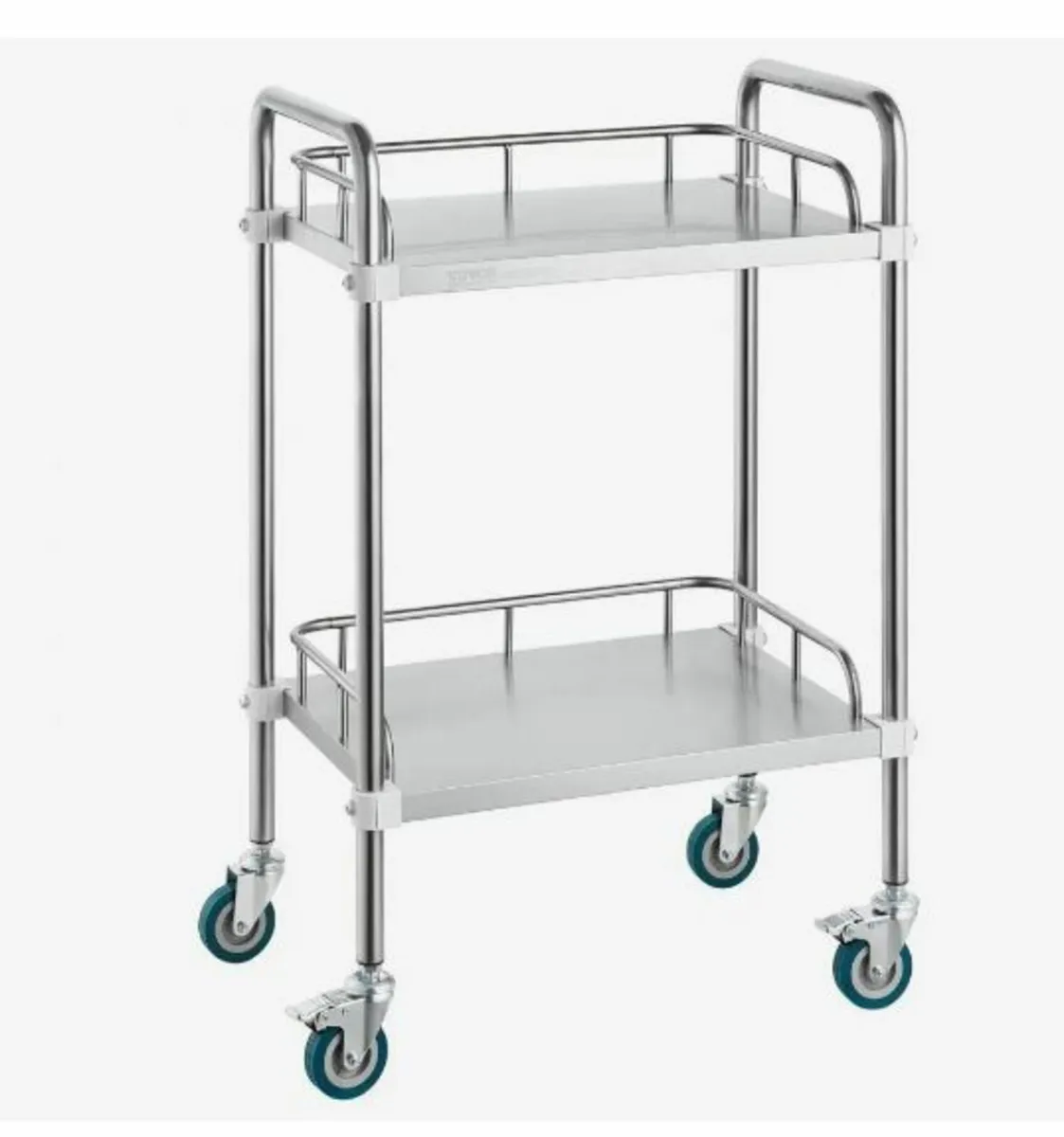 Lab Rolling Cart, 2-Shelf Stainless Steel - Image 1