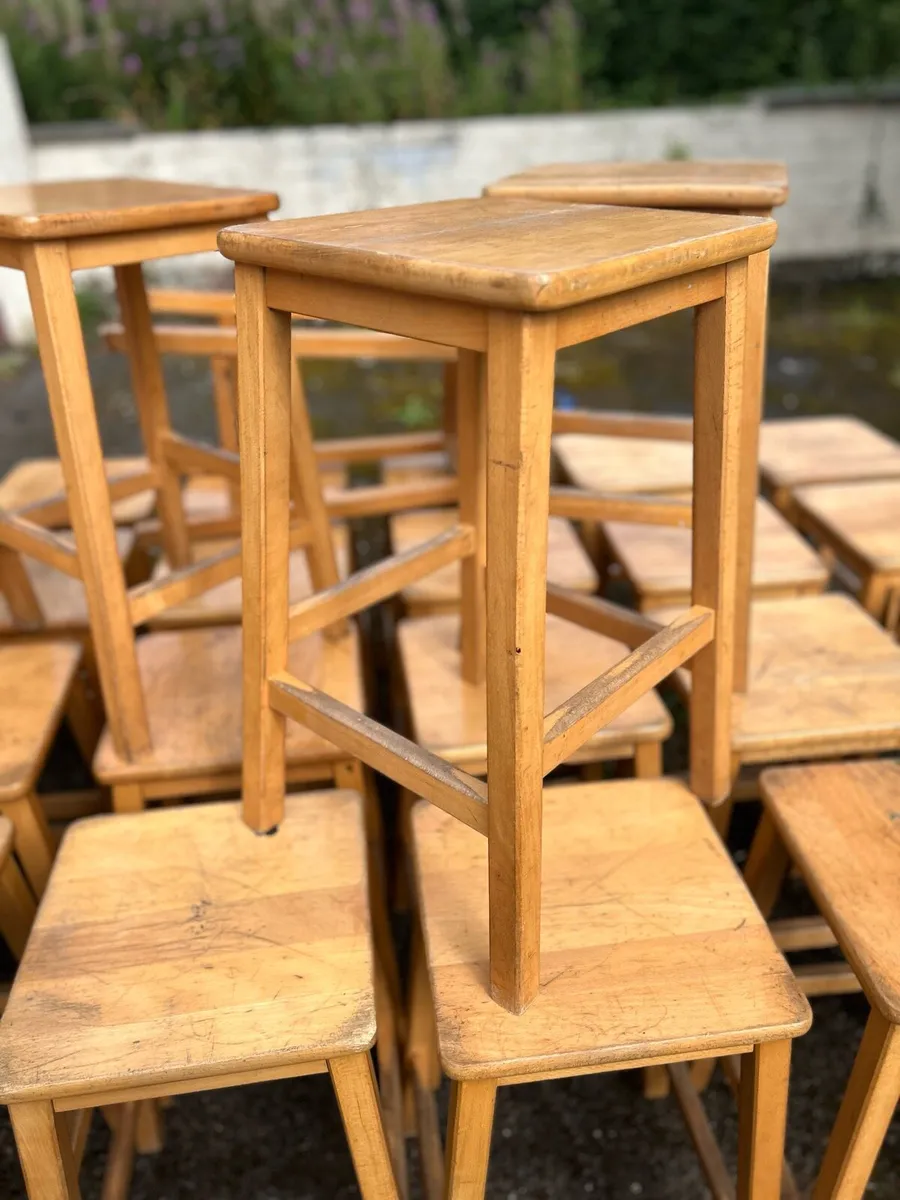 Vintage adult size science lab stools - Image 1