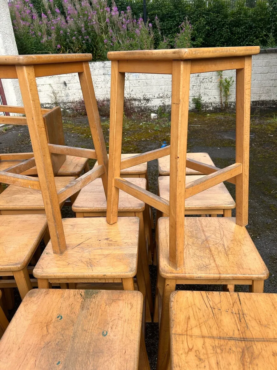 Vintage adult size science lab stools - Image 2
