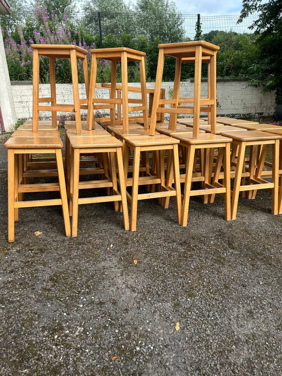 Vintage adult size science lab stools - Image 4