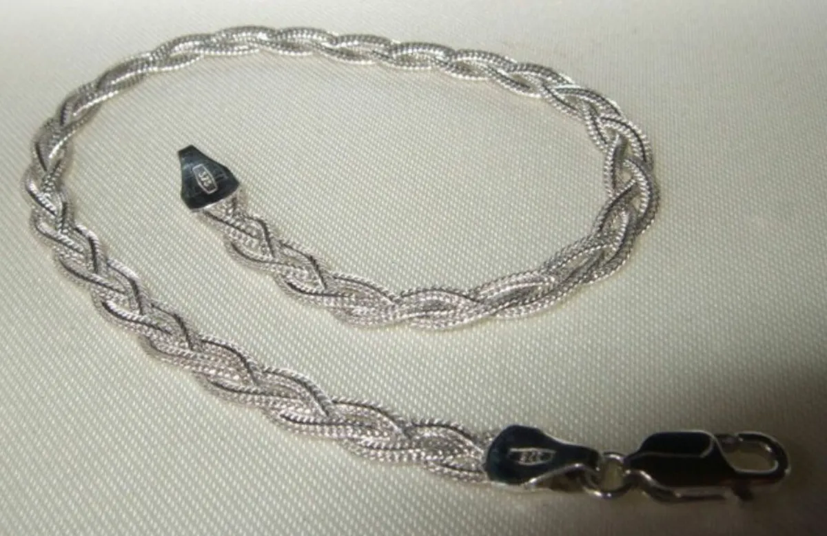Vintage Hallmarked White Gold 'Weave' Bracelet - Image 1