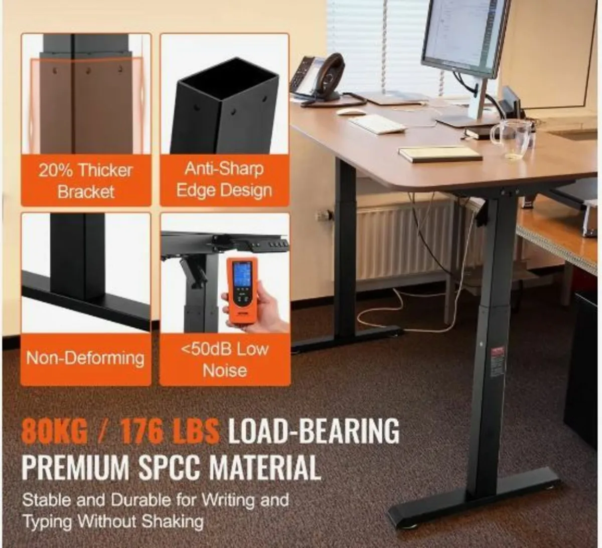 Electric Standing Desk Frame Adjustable 70-117 cm - Image 2