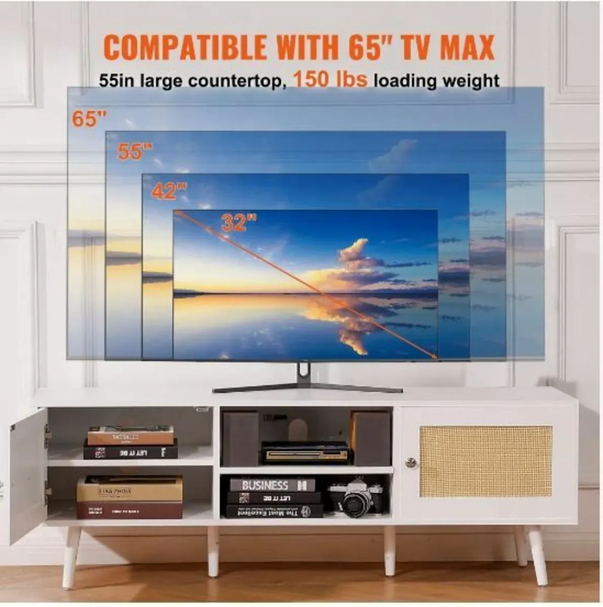 Rattan TV Stand for 65" - Image 4