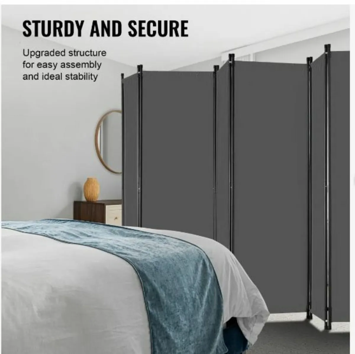 Room Divider 6 Panels Fabric Room - Image 3