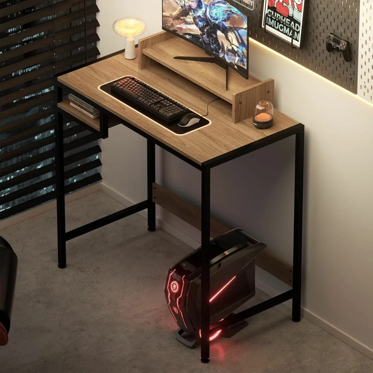 Gaming Computer Desk 80x42cm Office Desk Storage - Image 1