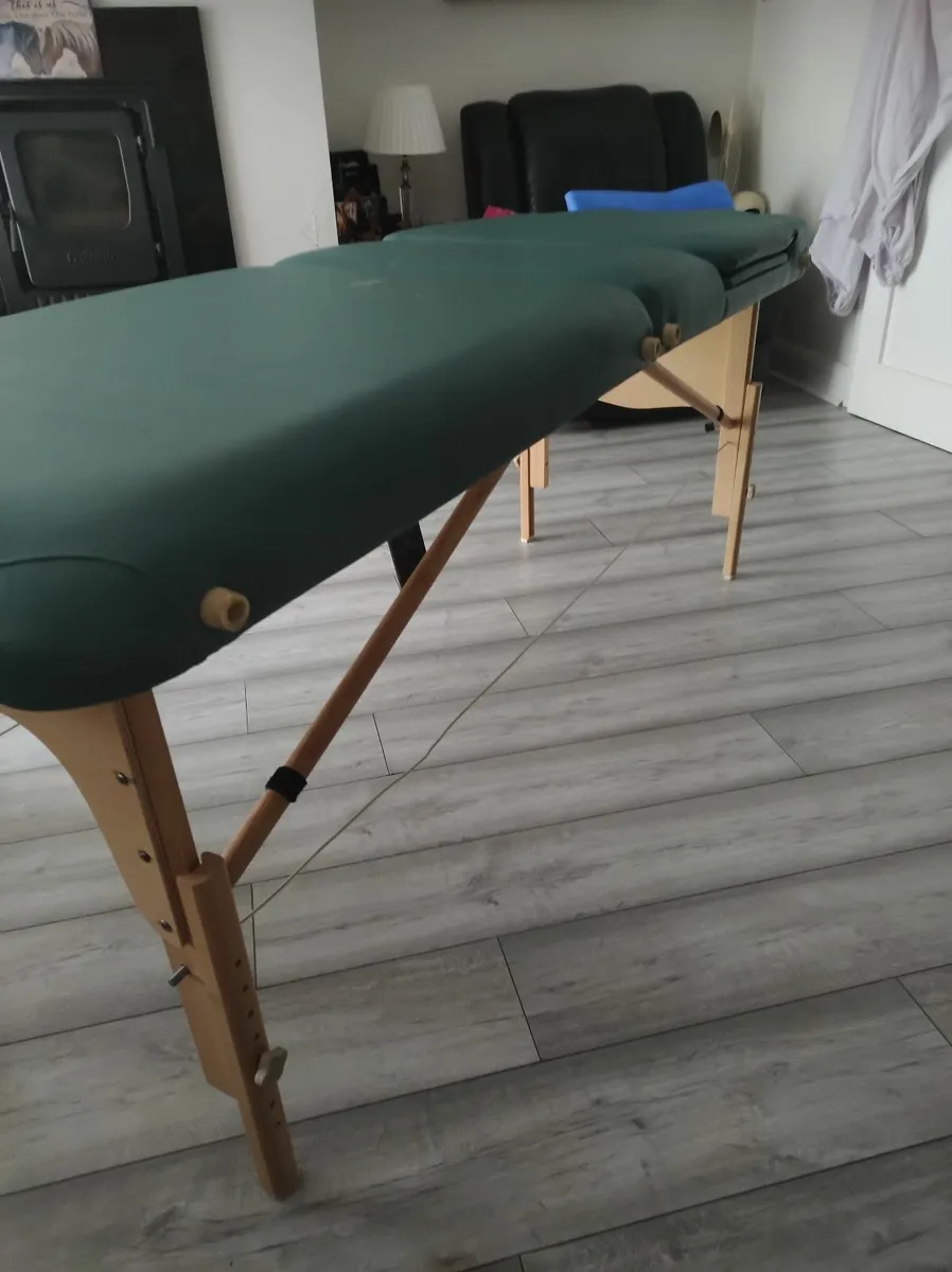 Turquoise Leather Portable Therapy Bed - Image 2