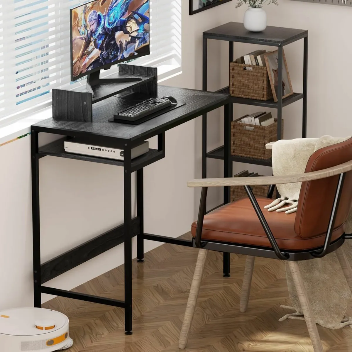 Gaming Computer Desk, 80x42cm Office Desk Storage - Image 4