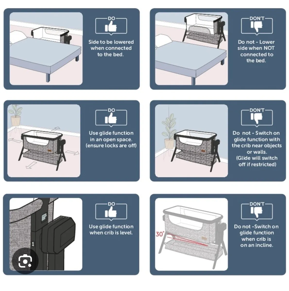 Baby Elegance Co-Glide Electric Bedside Crib - Image 3