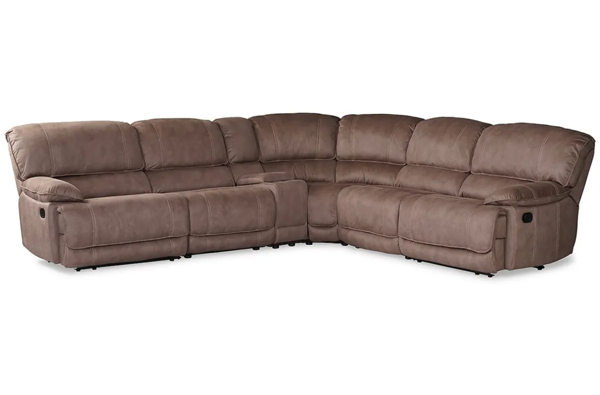 Suede leather corner suite - Image 1
