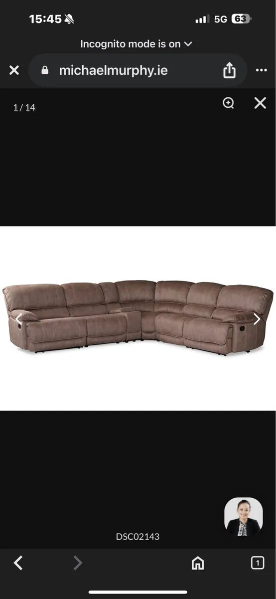 Suede leather corner suite - Image 2