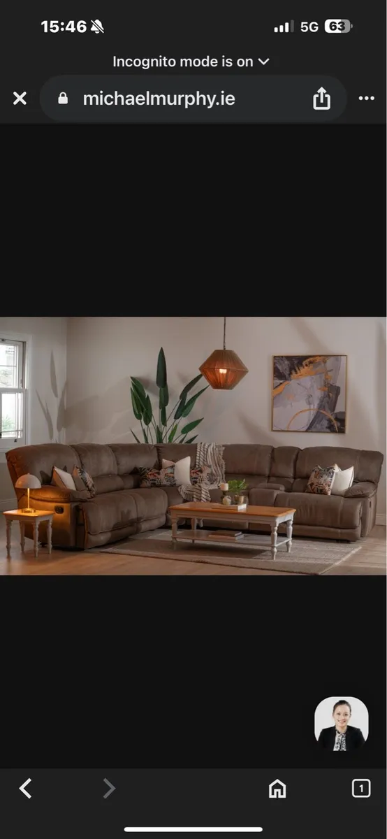 Suede leather corner suite - Image 4