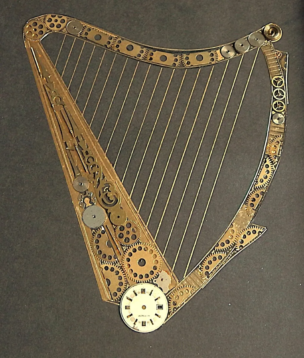 Vintage Shamrock & Harp Artwork by J. Ammon 1984 - Image 2