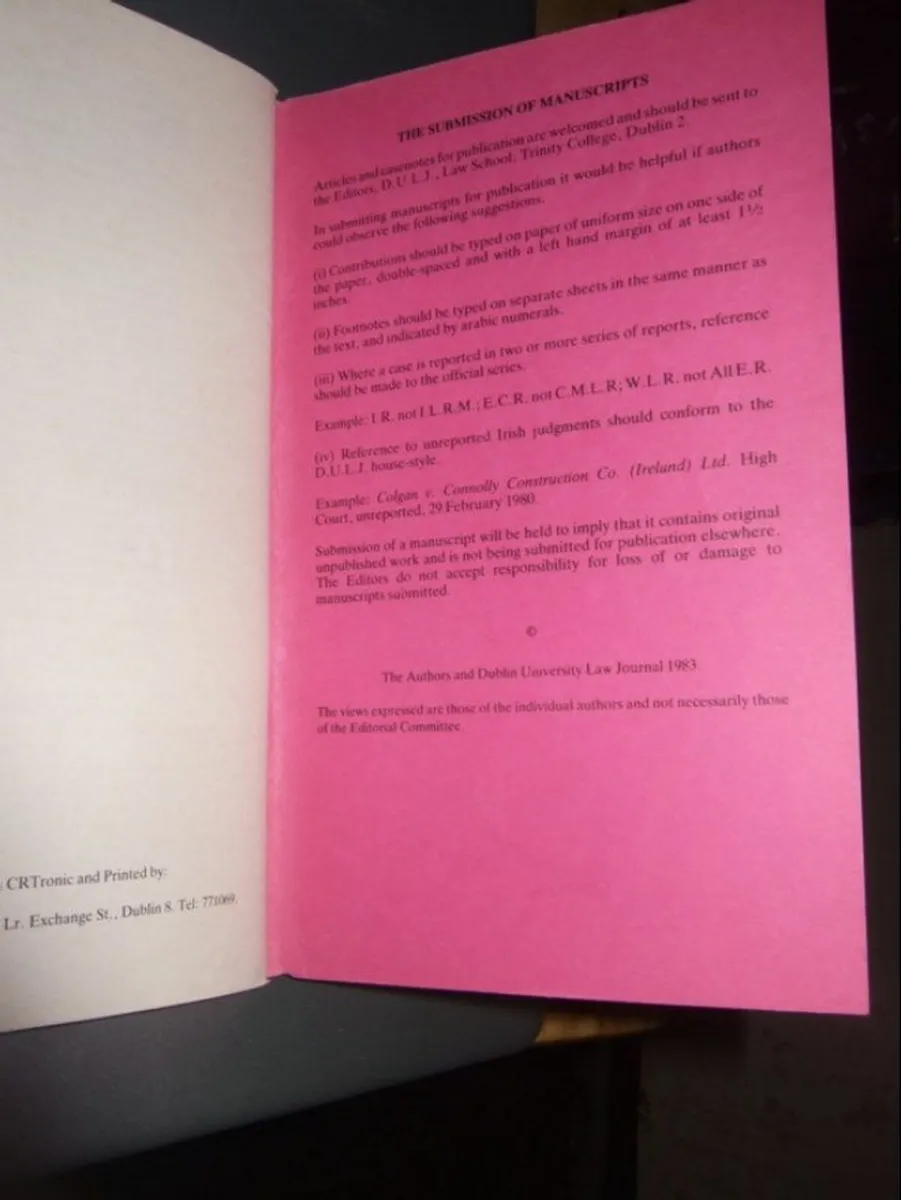 Dublin University Law Journal (DULJ) 1982 - Image 2