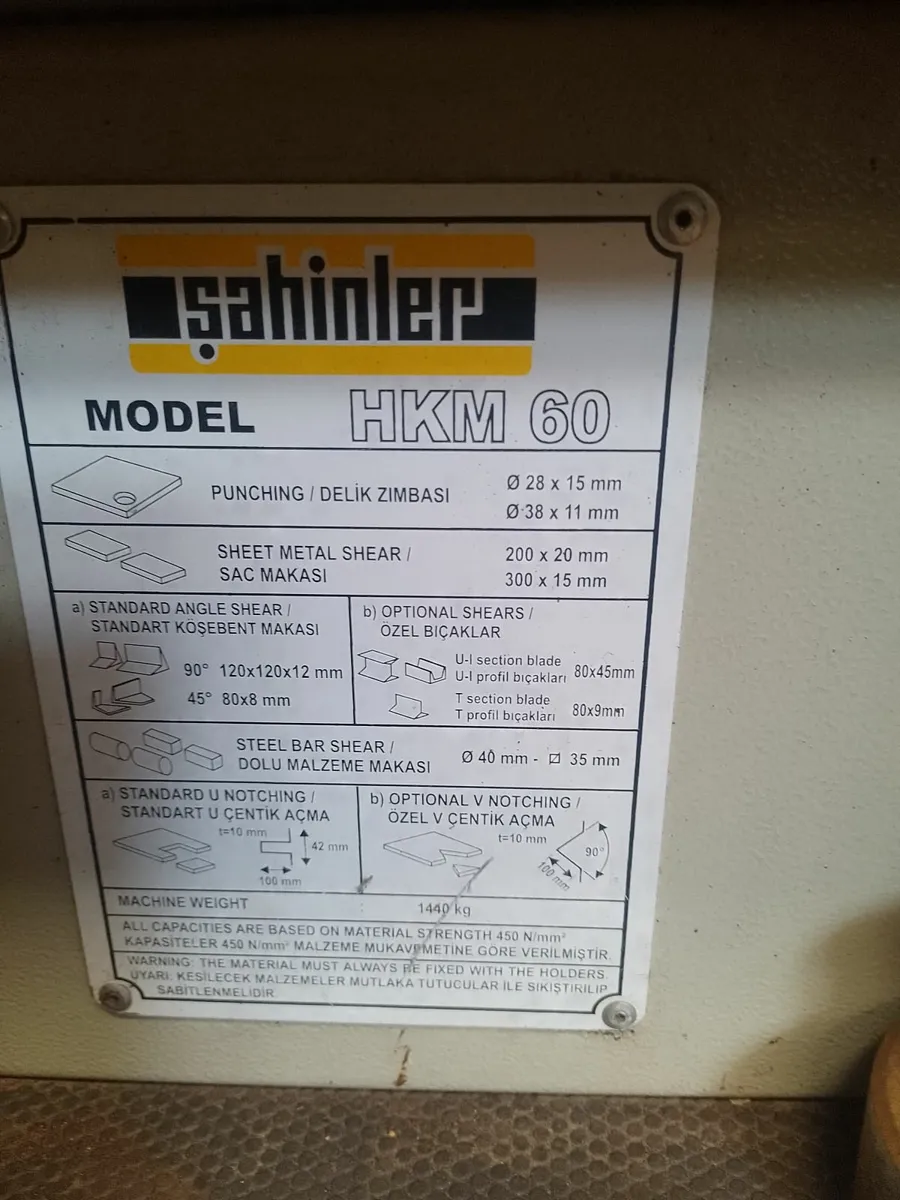 60 Tonne Metal Worker - Single Phase - Image 4