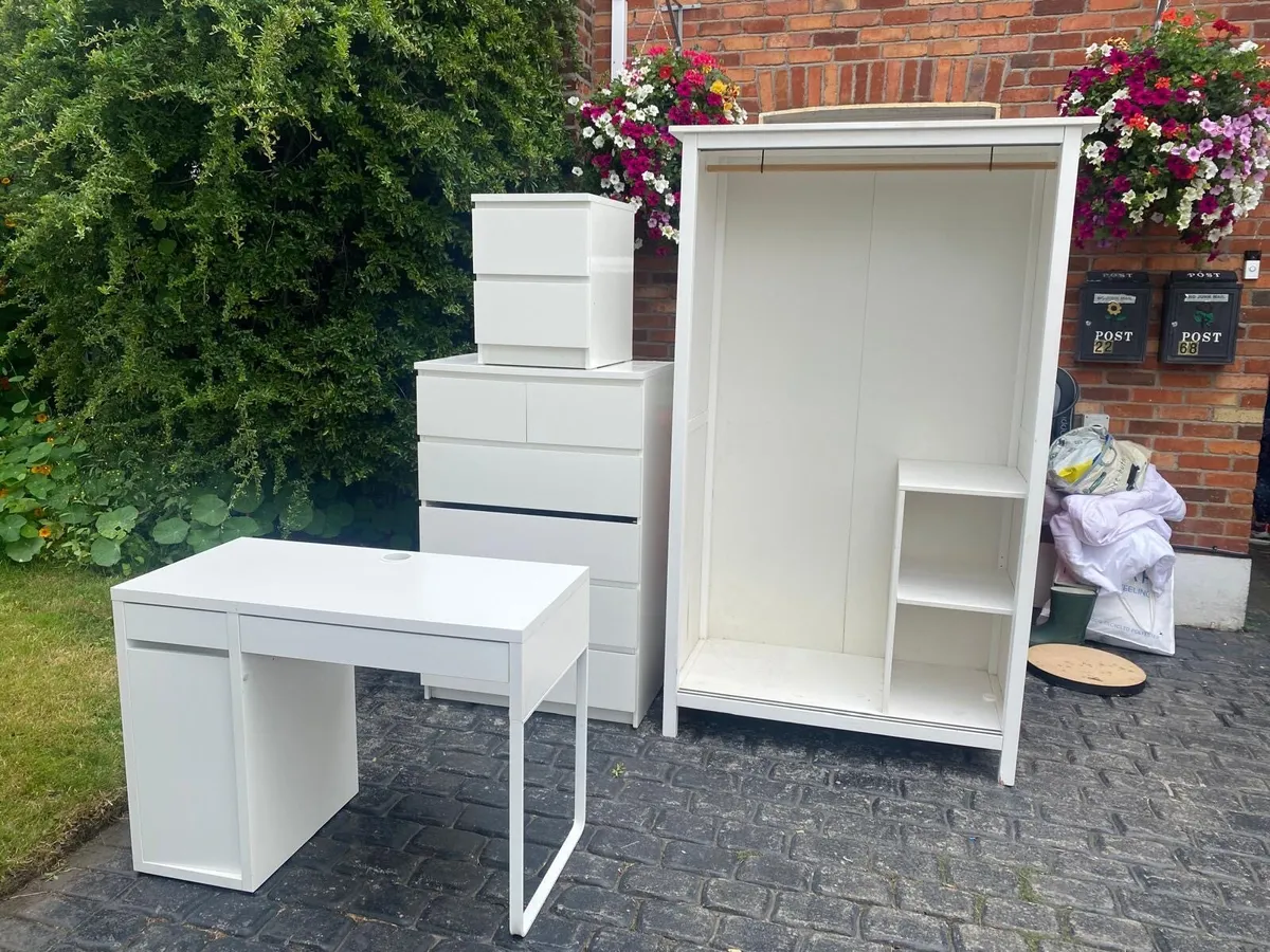 IKEA desk, locker and chest of drawers