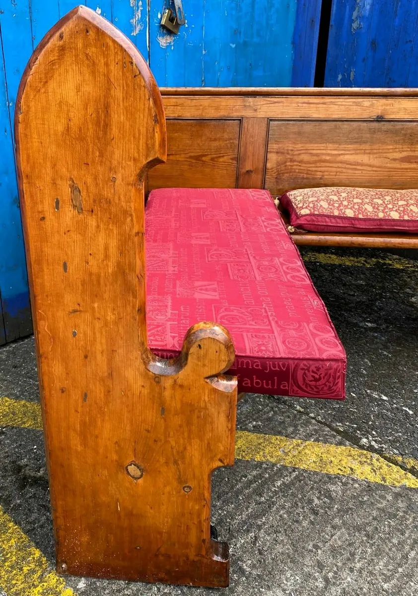 Antique Pine L Shaped Church Pew - Image 2
