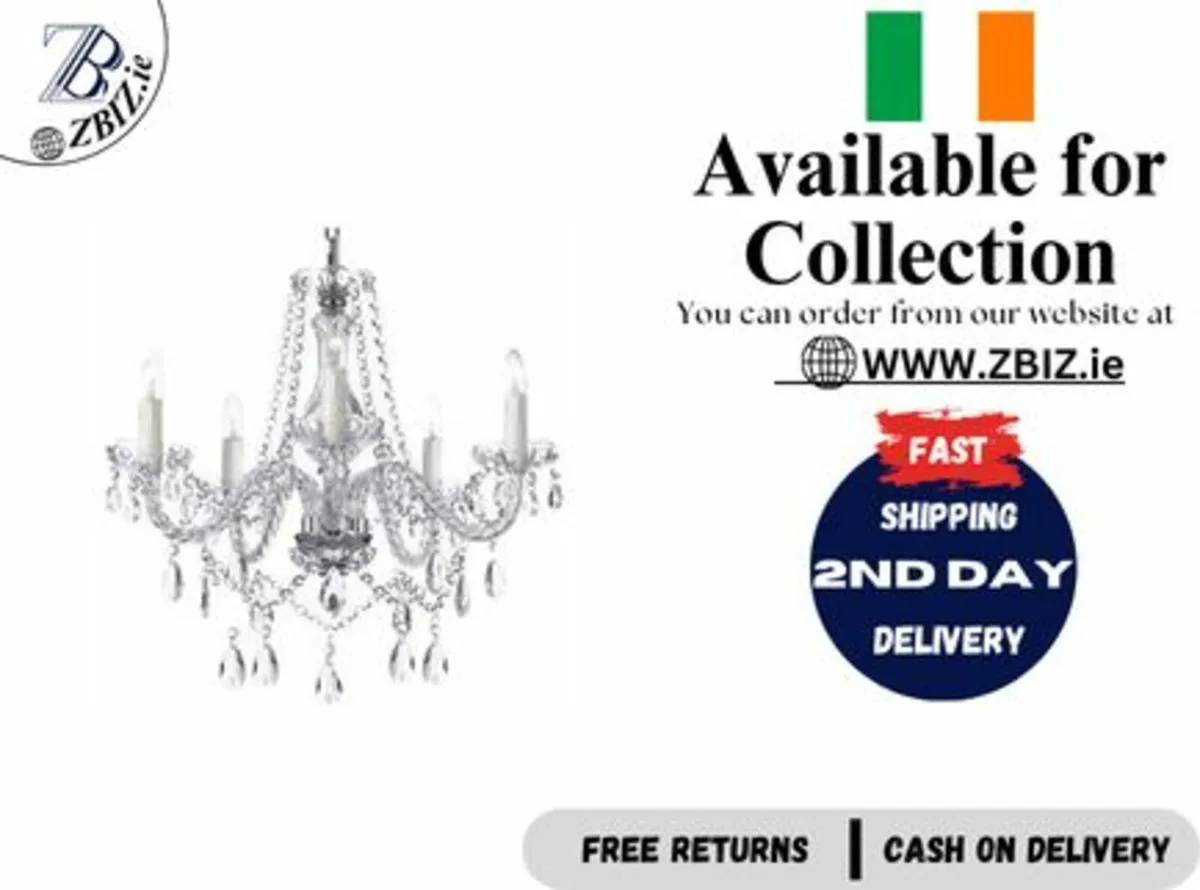 5 Light Chandelier Pendant Lamp Modern  Clear - Image 1