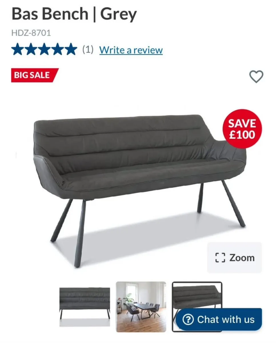 Harvey Norman “Bas” Table & Bench Set – Excellent - Image 2