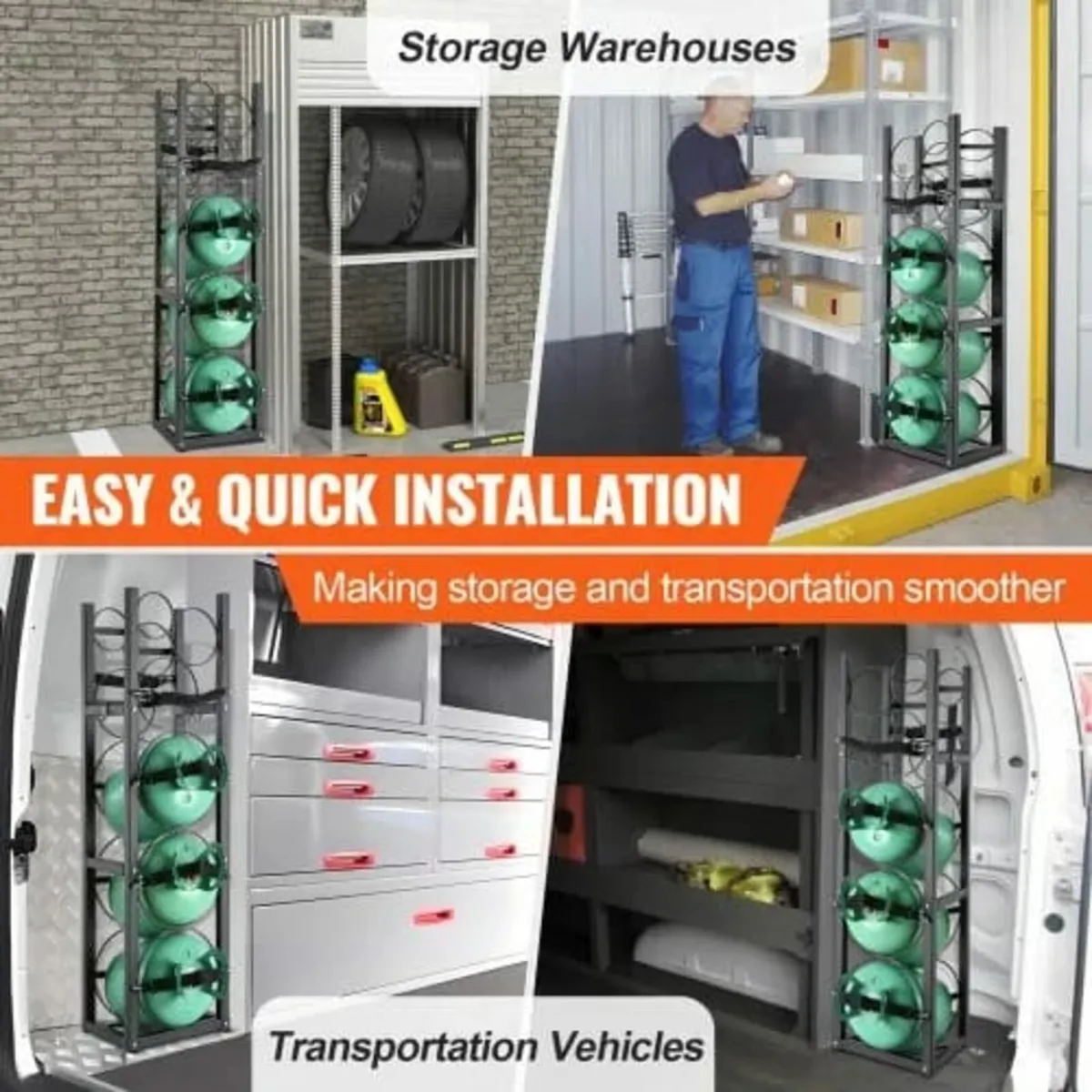 Refrigerant Tank Rack, with 3 x 30lbs and Other 3 - Image 4