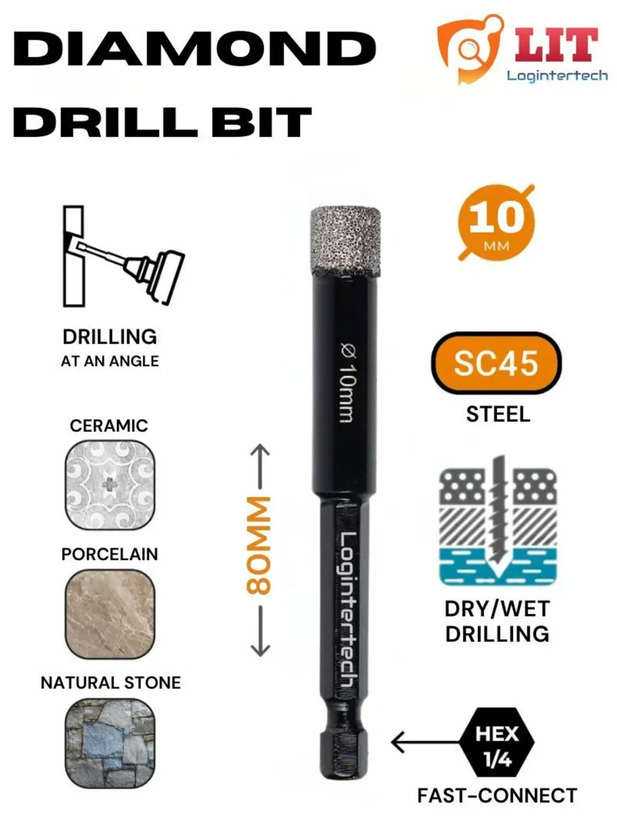Hex Diamond Drill Bits for Tile 6mm–20mm - Image 1