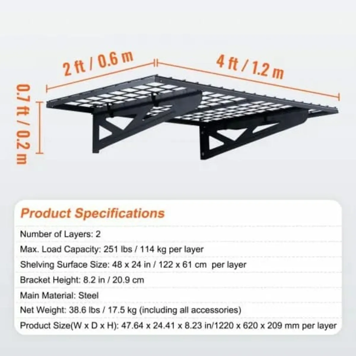 Garage Storage Shelving, 2 Pack, 4 x 2 ft Heavy Du - Image 2