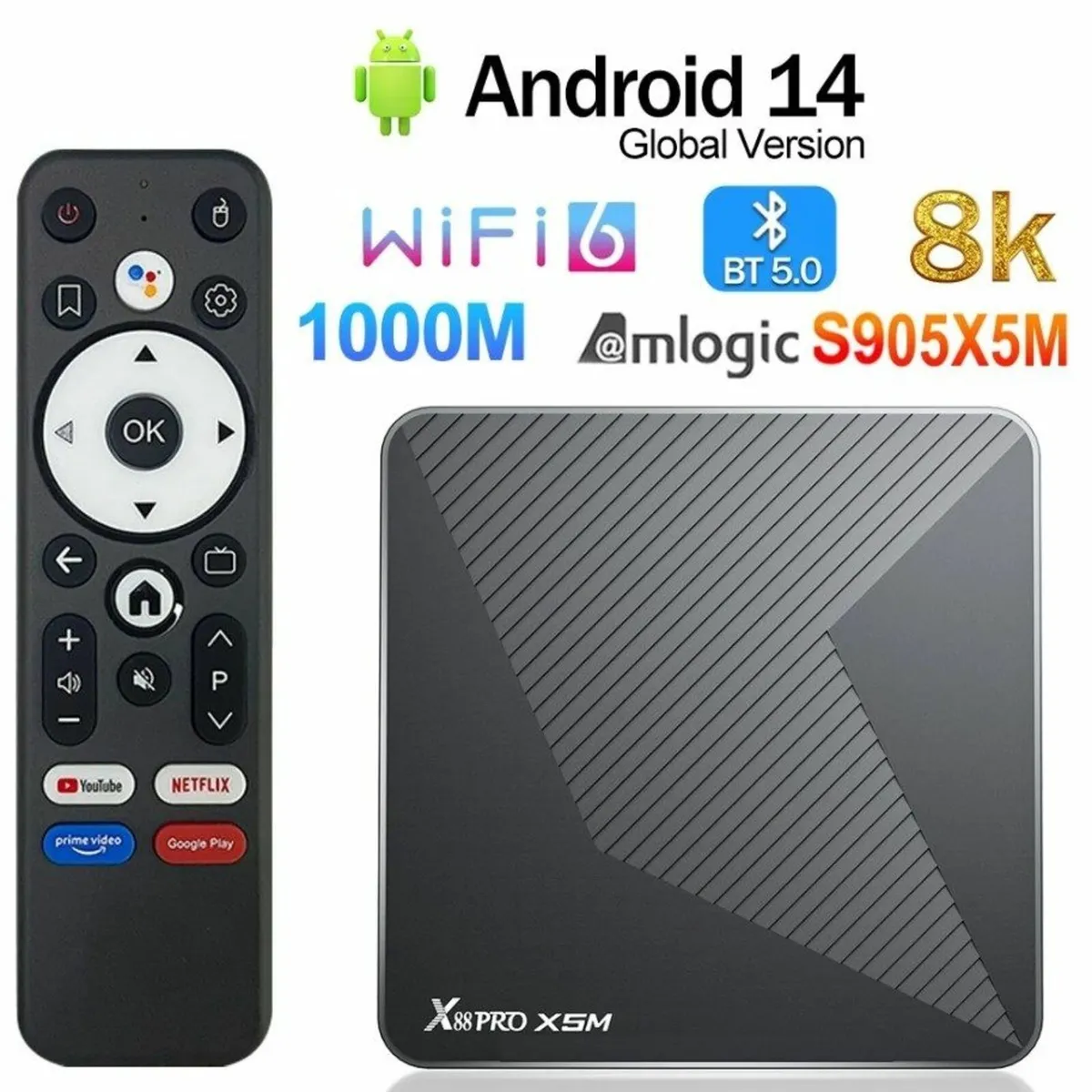 Android TV Box X88PRO X5M Amlogic Android 14 4-32g - Image 1