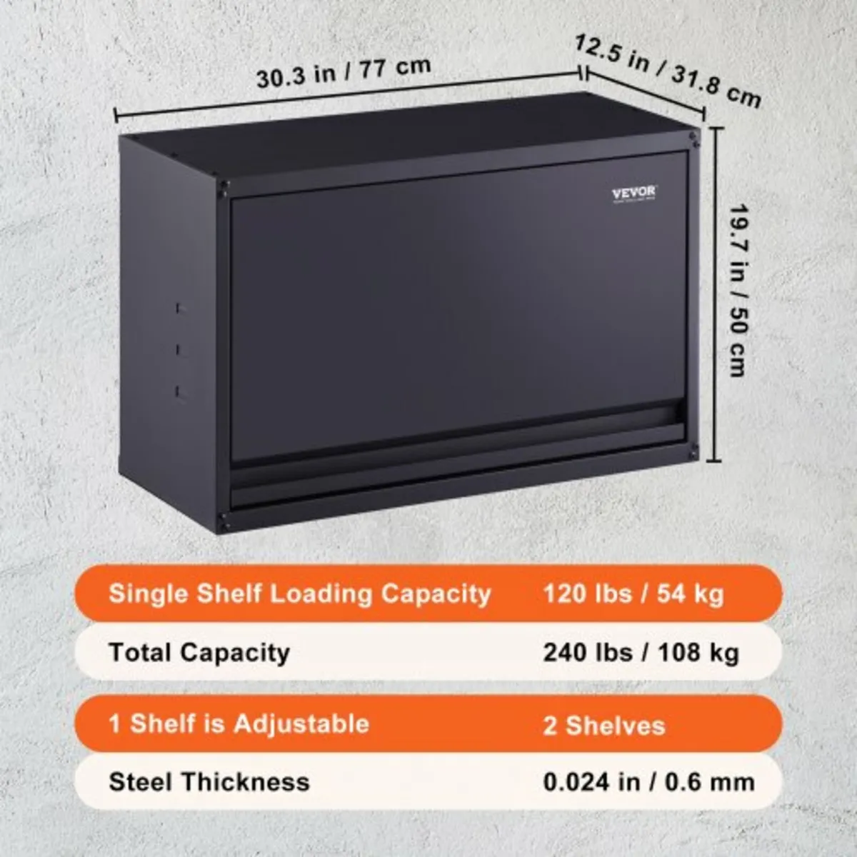Metal Storage Cabinet, 54.4 kg Load Capacity per - Image 2