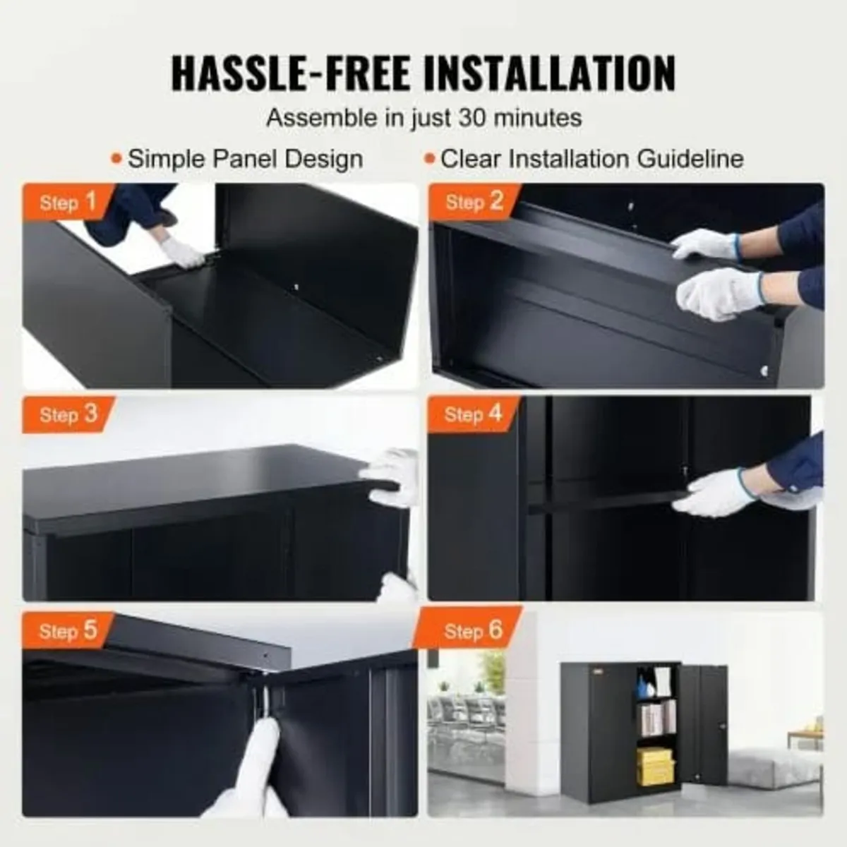 Metal Storage Cabinet with 2 Magnetic Doors and 4 - Image 4