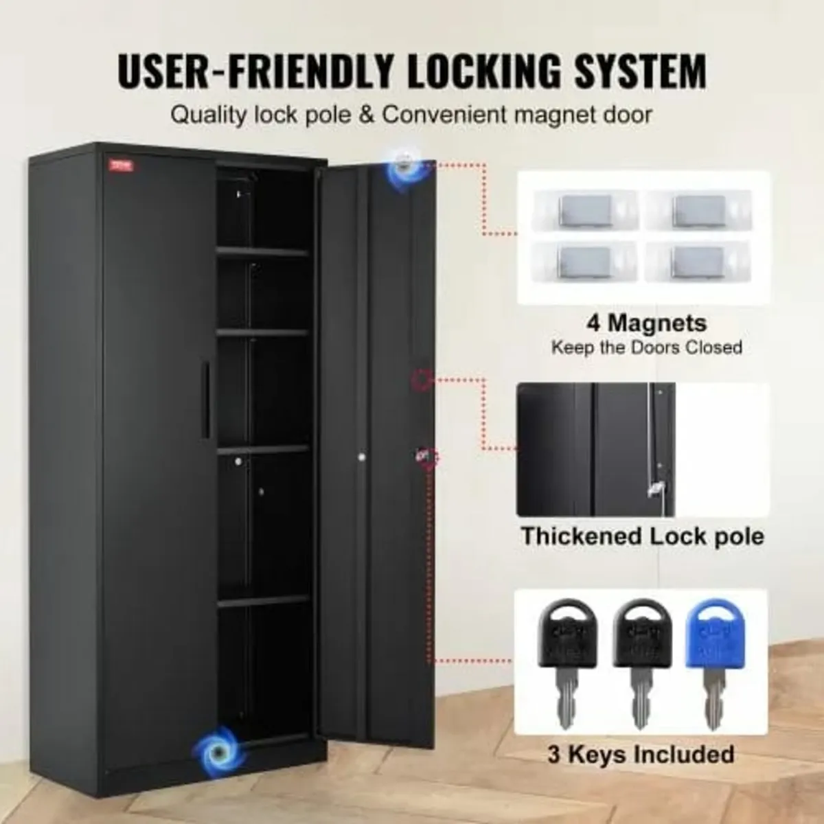 Metal Storage Cabinet, Steel Locking Storage Cabin - Image 2