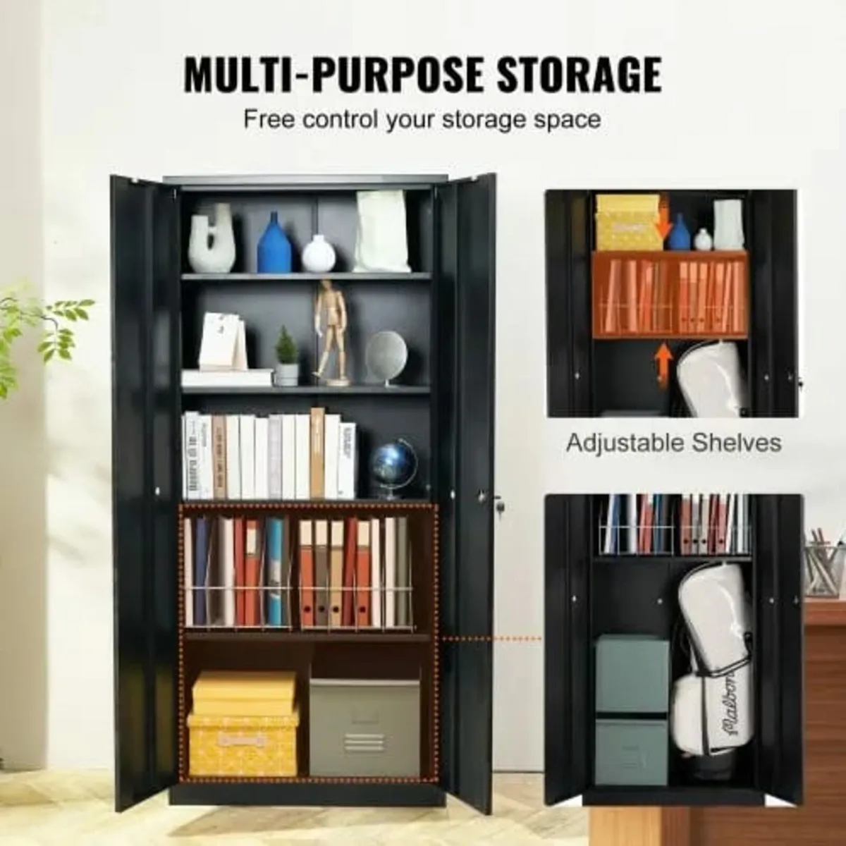 Metal Storage Cabinet, Steel Locking Storage Cabin - Image 3