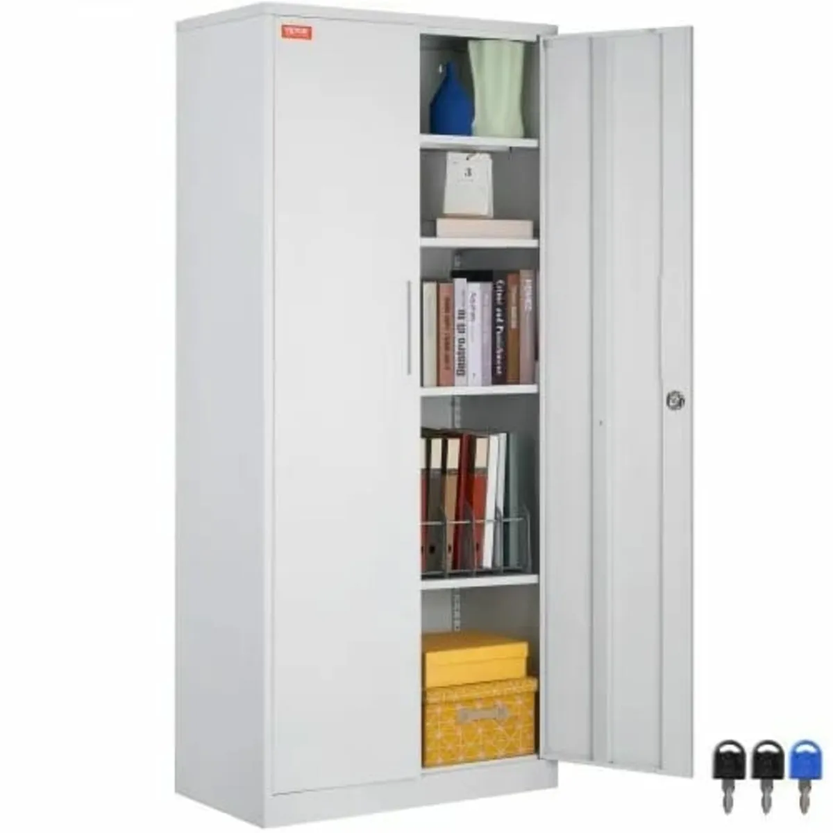 Storage Cabinet, Steel Locking Storage Cabinet wit - Image 1