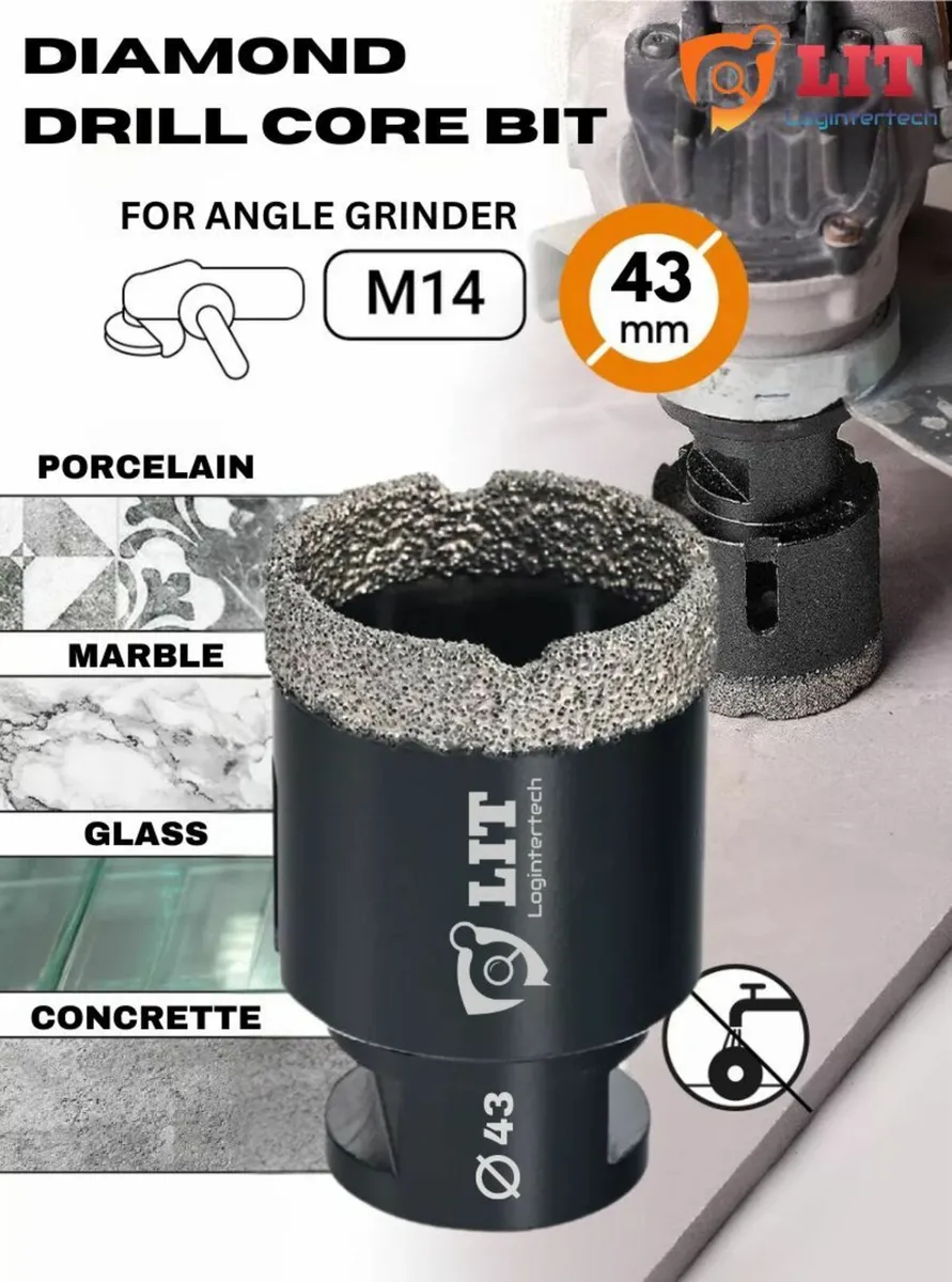 Diamond Hole Saw Bit M14 Tile Marble 6–115mm - Image 1