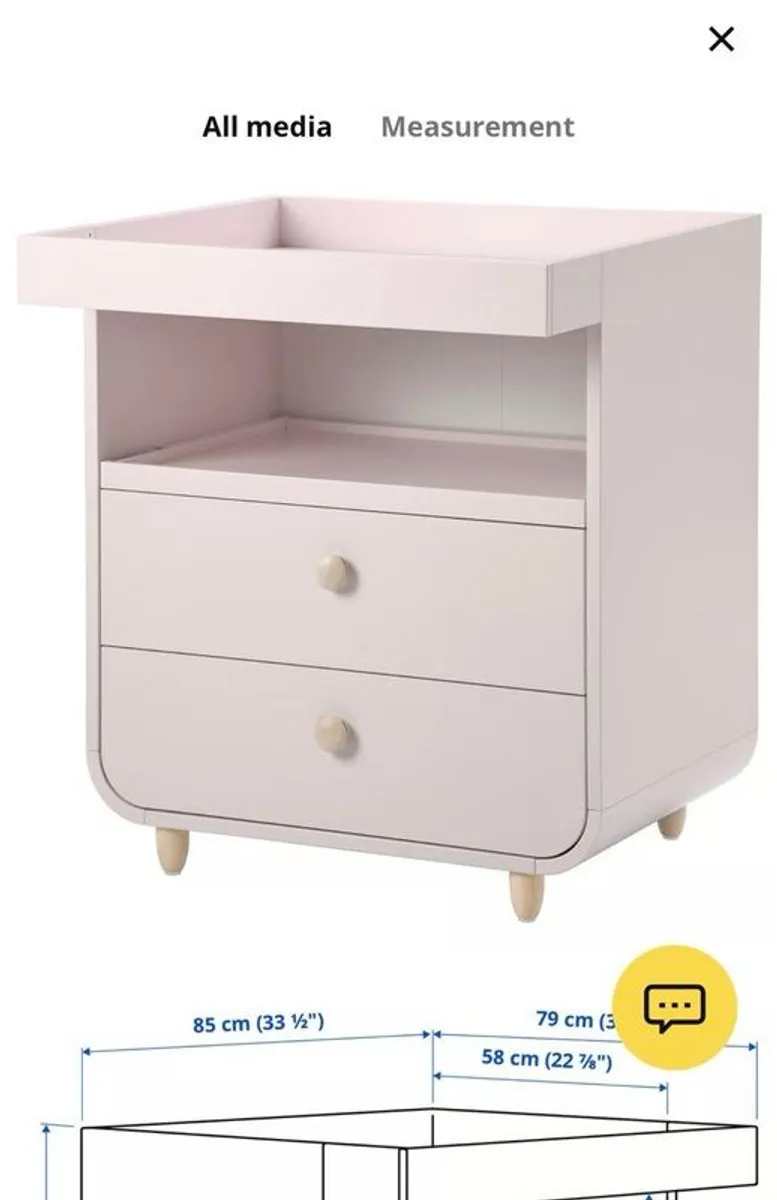 ikea baby pink changing - Image 1