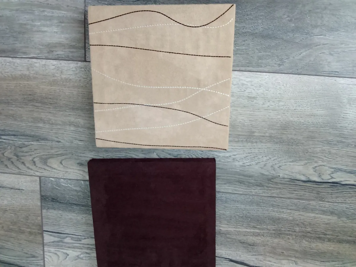 3 Suede Leather Covered Frames. - Image 3