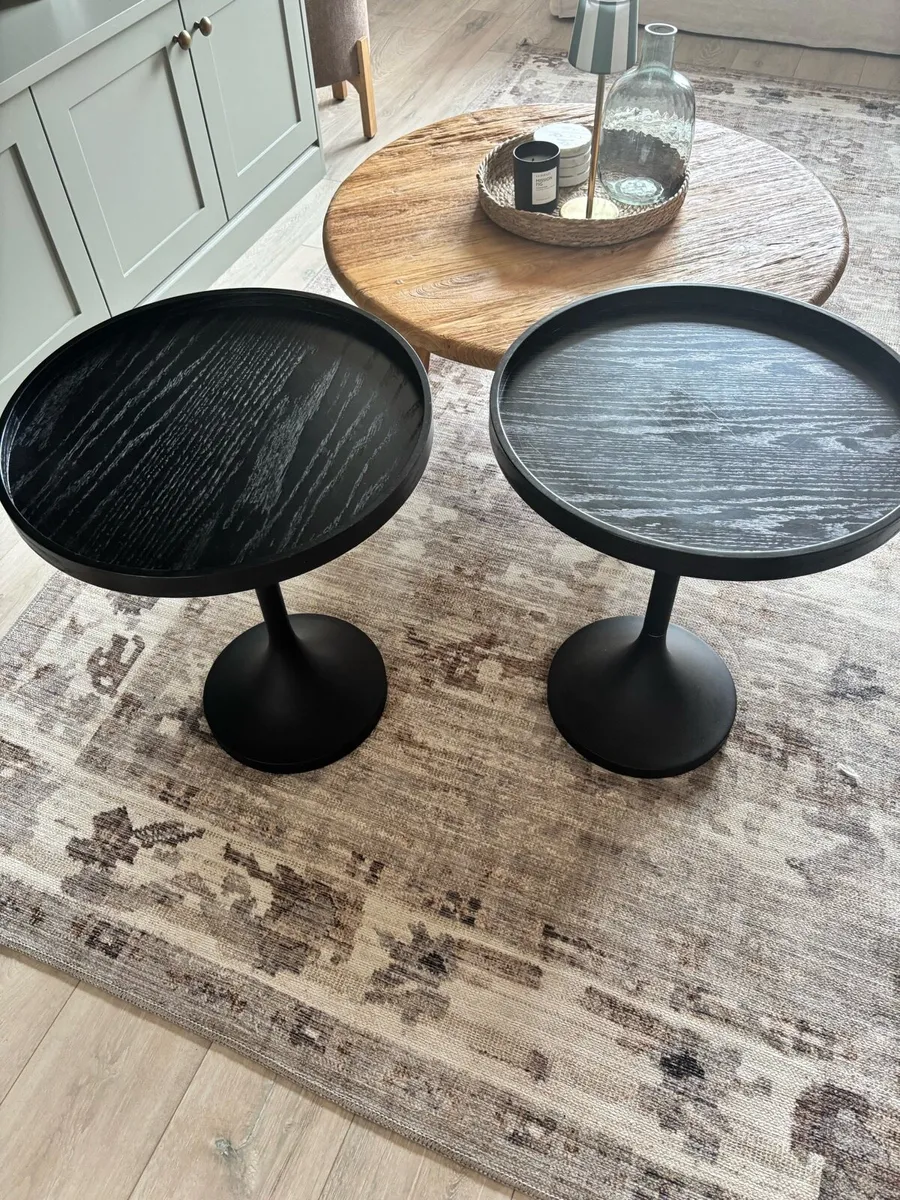 2 Black Scandi Side Tables - Image 1