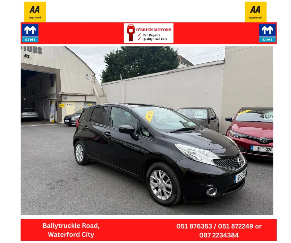 2016 Nissan Note1.2 Petrol, 5 Door Black, - Image 1