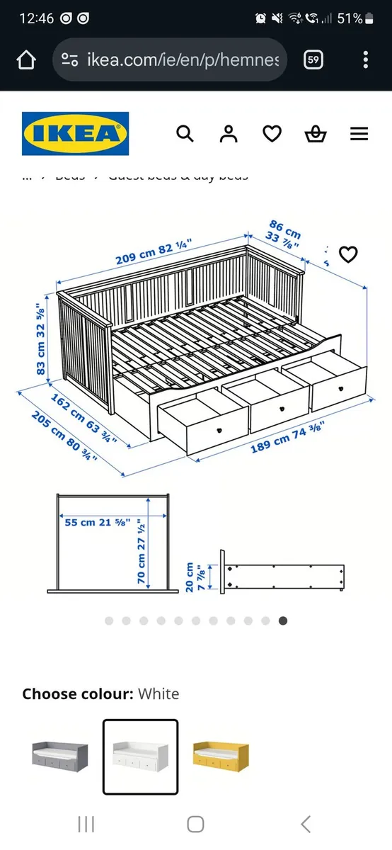 Ikea Hemnes day bed and matresses - Image 2