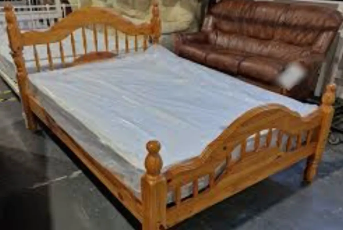 Double brown timber bed