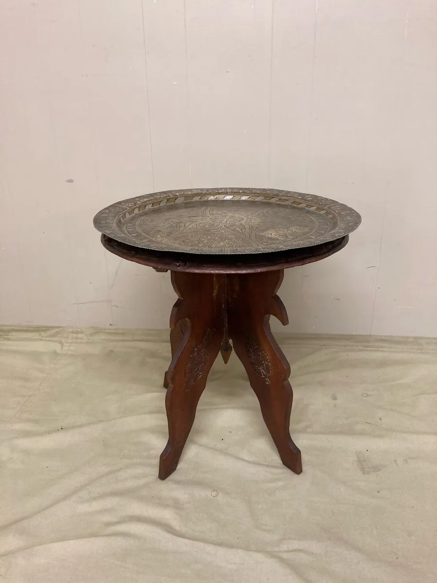 Indian Brass Table - Image 3