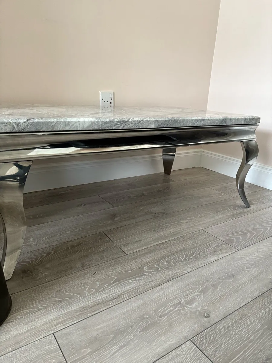 Grey marble table set - Image 2
