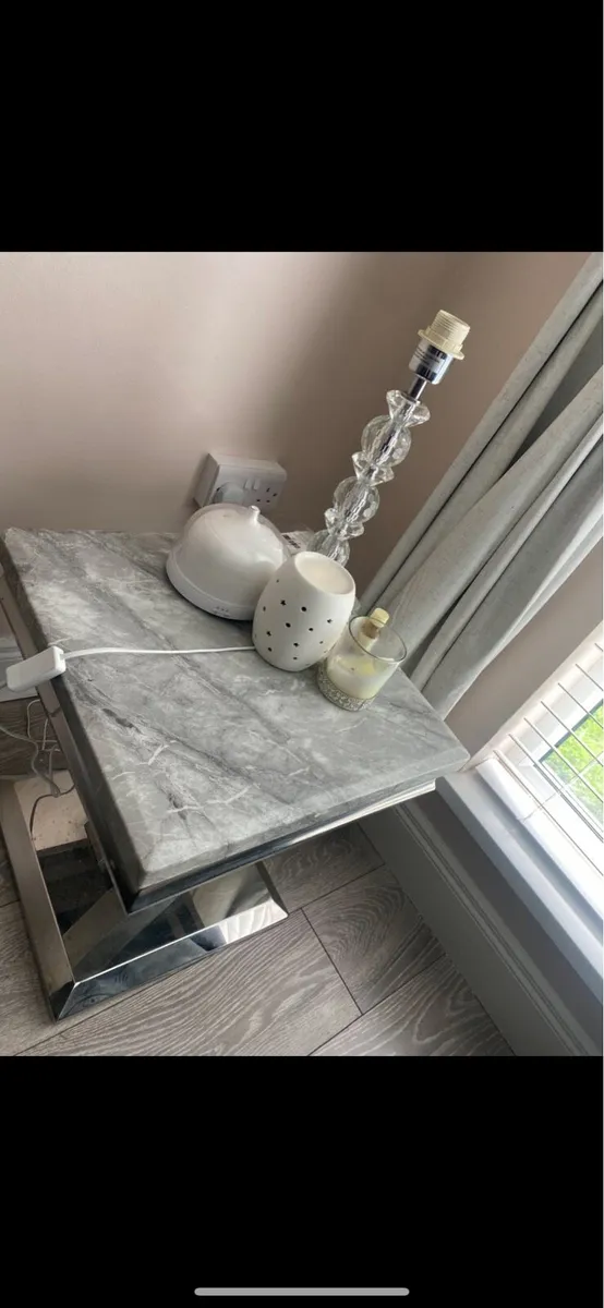 Grey marble table set - Image 4