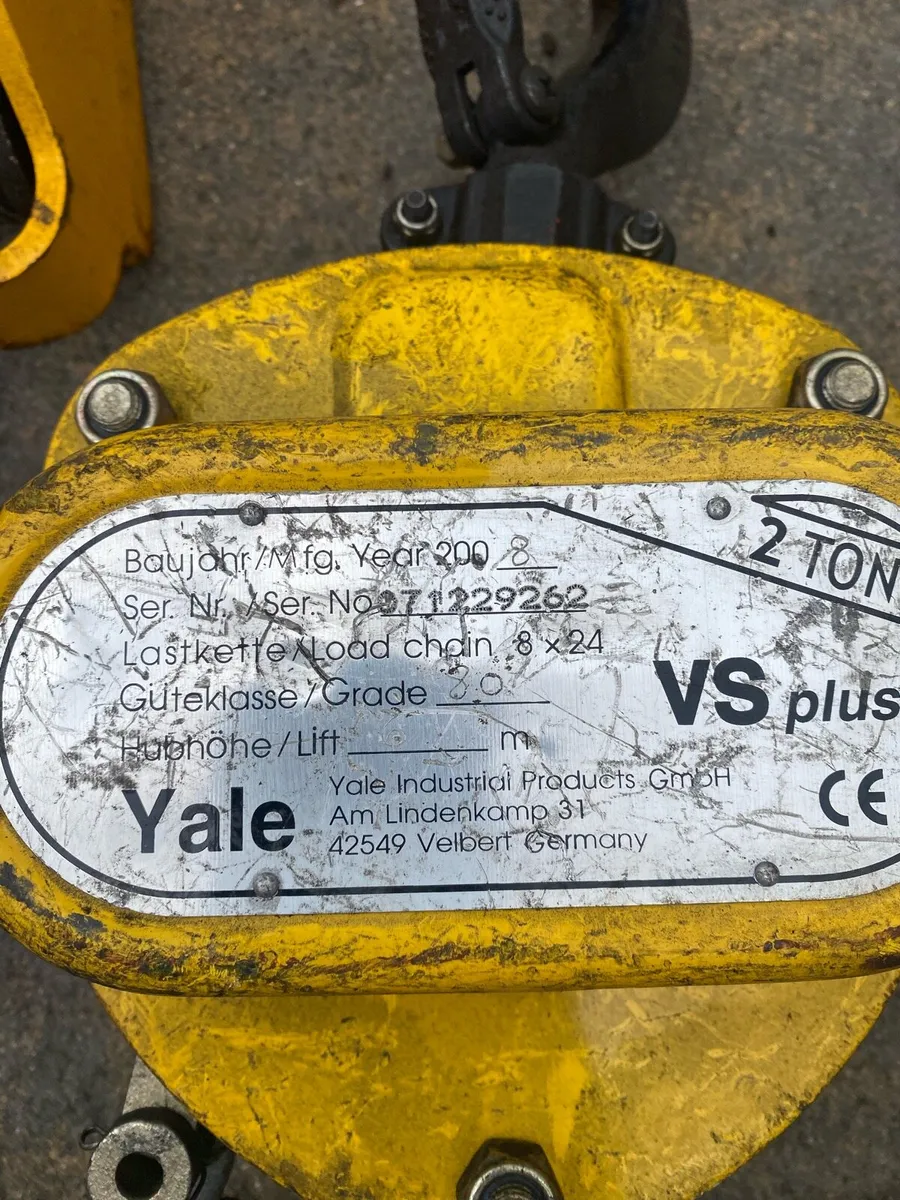 Yale 2 tonne, 6m chain block and beam runner. - Image 2